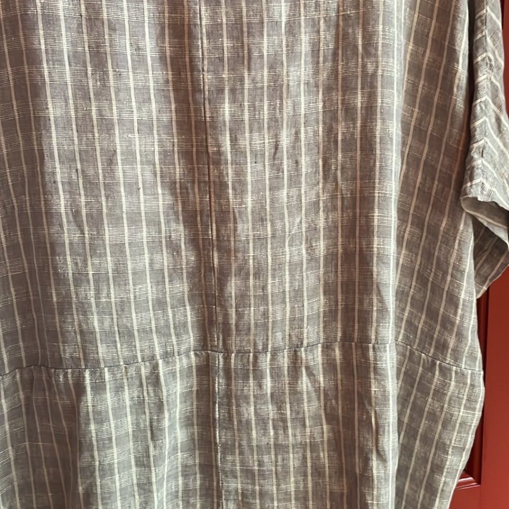 Poetry Size 12/14  Grey/White Linen Kimono - Picture 5 of 8